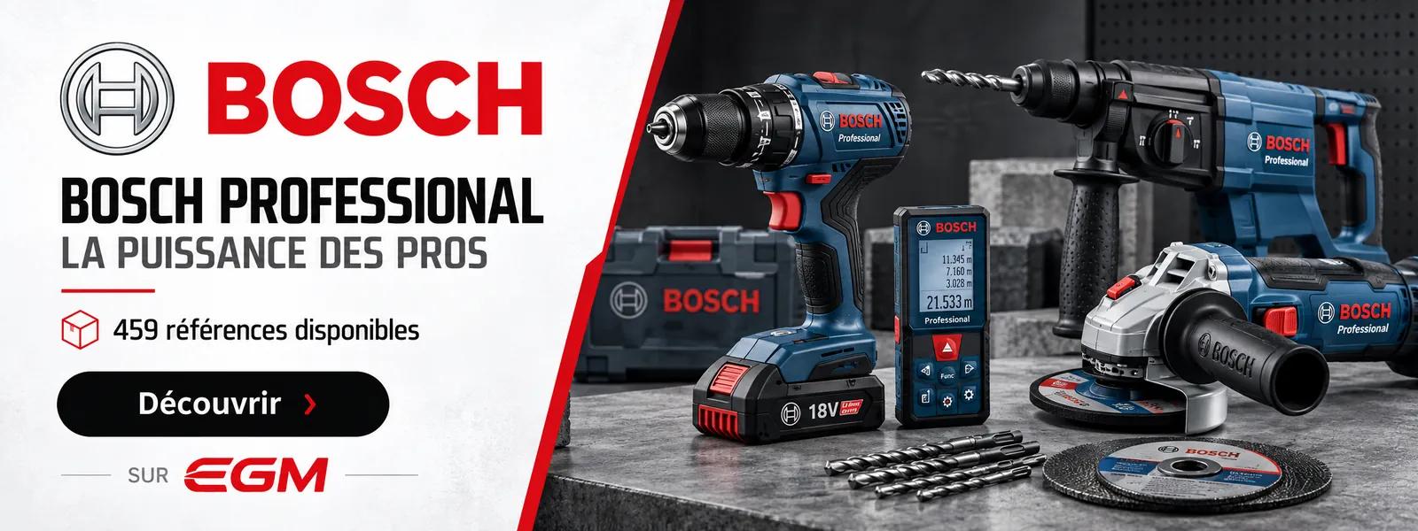 Bosch Professional chez EGM : 459 références disponibles