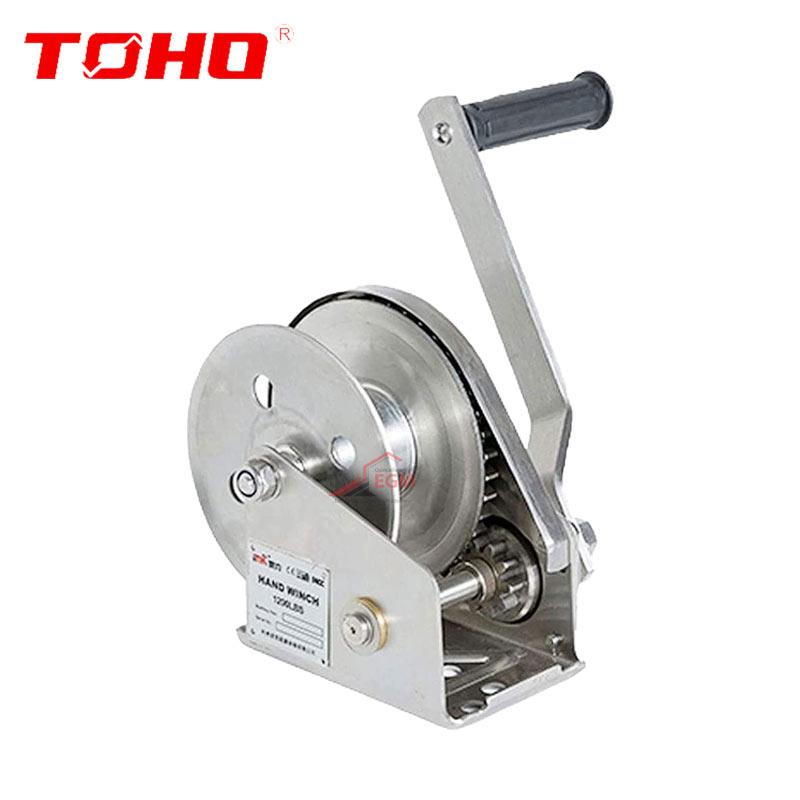 TREUIL A MAIN AVEC CABLE/SANGLE JAUNE EN INOX 1200KG JC-S TOHO