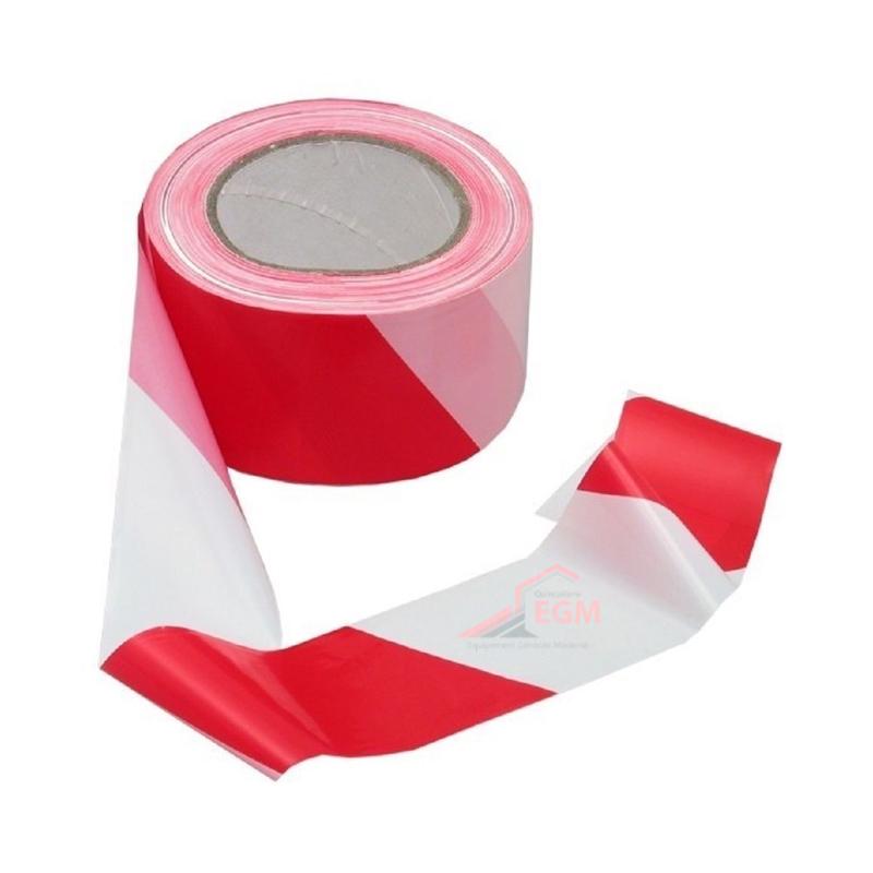 RUBAN SIGNALISATION ROUGE/BLANC 70 MM X 200 METRE
