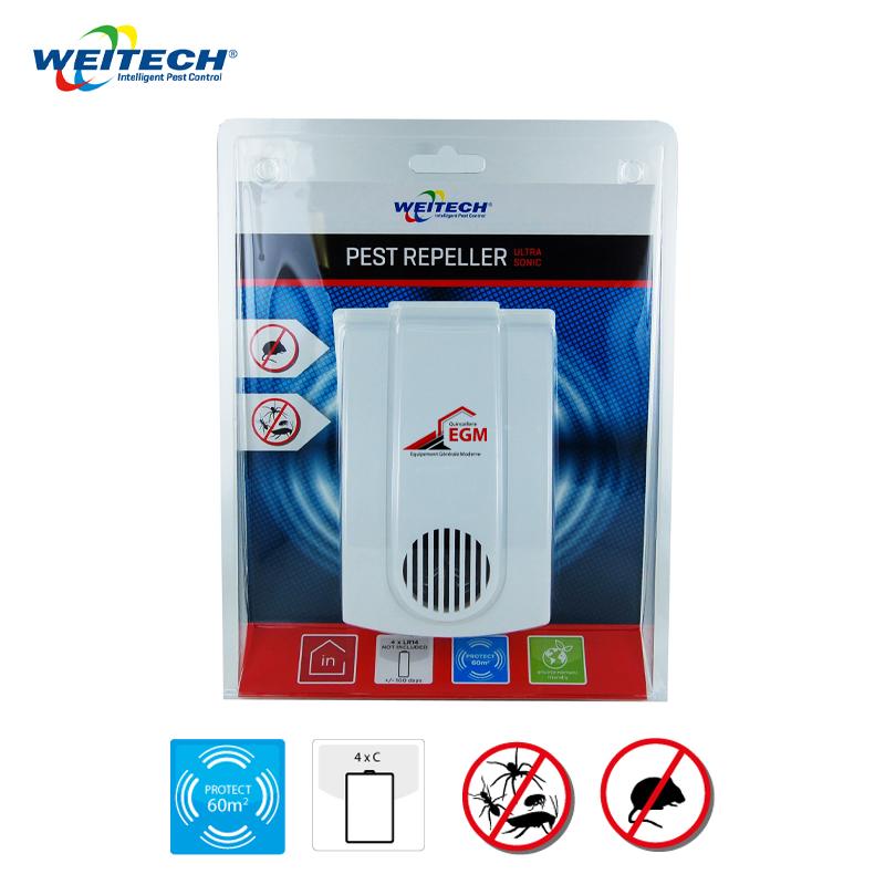 ANTI NUISEURS A ULTRASONS 60M2 "ALIM 4 PILES" WEITECH