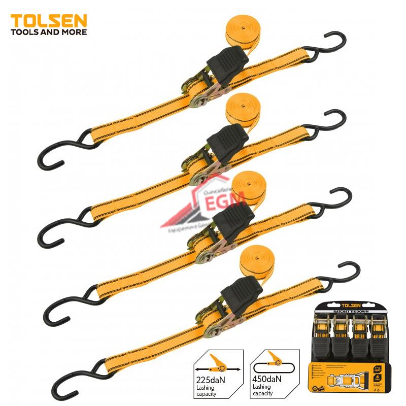 SANGLE A CLIQUET D'ARRIMAGE PM 4PCS TOLSEN