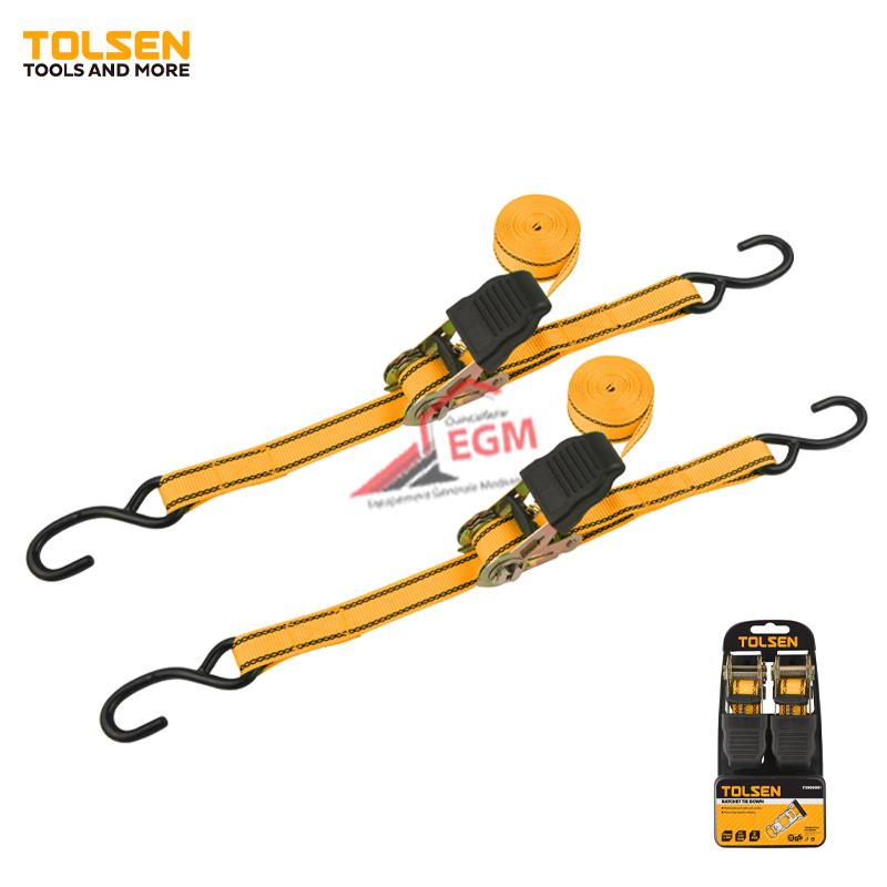 SANGLE A CLIQUET D'ARRIMAGE 5 METRE 25MM KIT DE 2PCS TOLSEN