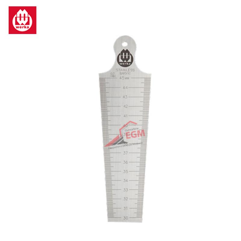 JAUGE DE TROUS EN ACIER INOXYDABLE DOUBLE ECHELLE EN MM ET EN POUCE 30MM-45MM WERKA