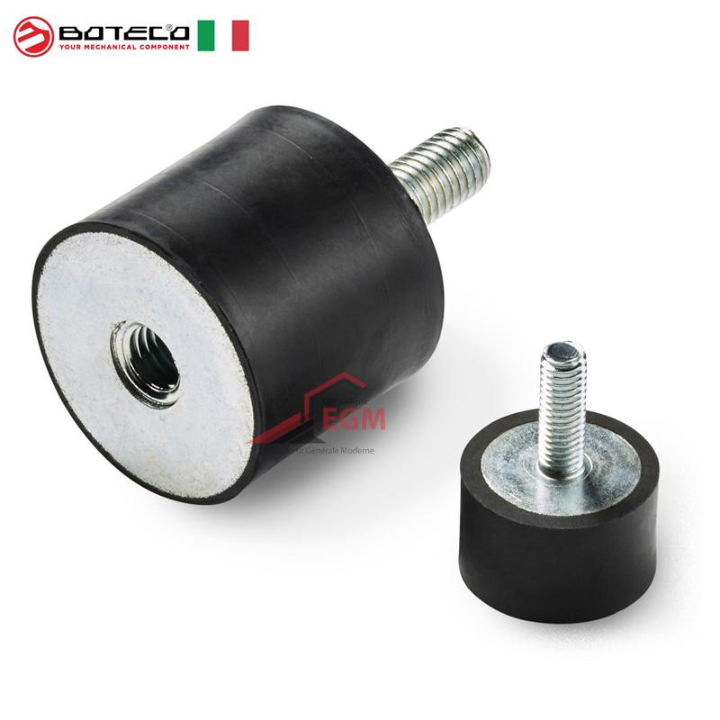 PLOT ANTIVIBRATION CYLINDRIQUE A TIGE ET TROU FILETE BOTECO