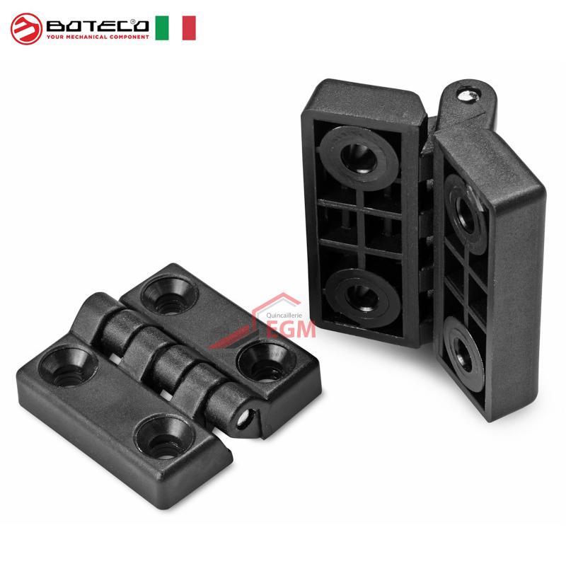 CHARNIERE PLASTIQUE PLATE NOIR BOTECO