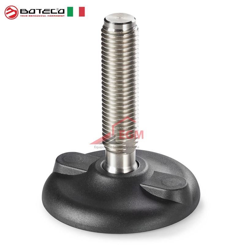 PIED D'APPUI AVEC FIXATION AU SOL ET TIGE ARTICULÉE DE TYPE B EN ACIER ET BILLE M24X150 D130 R24 BOTECO