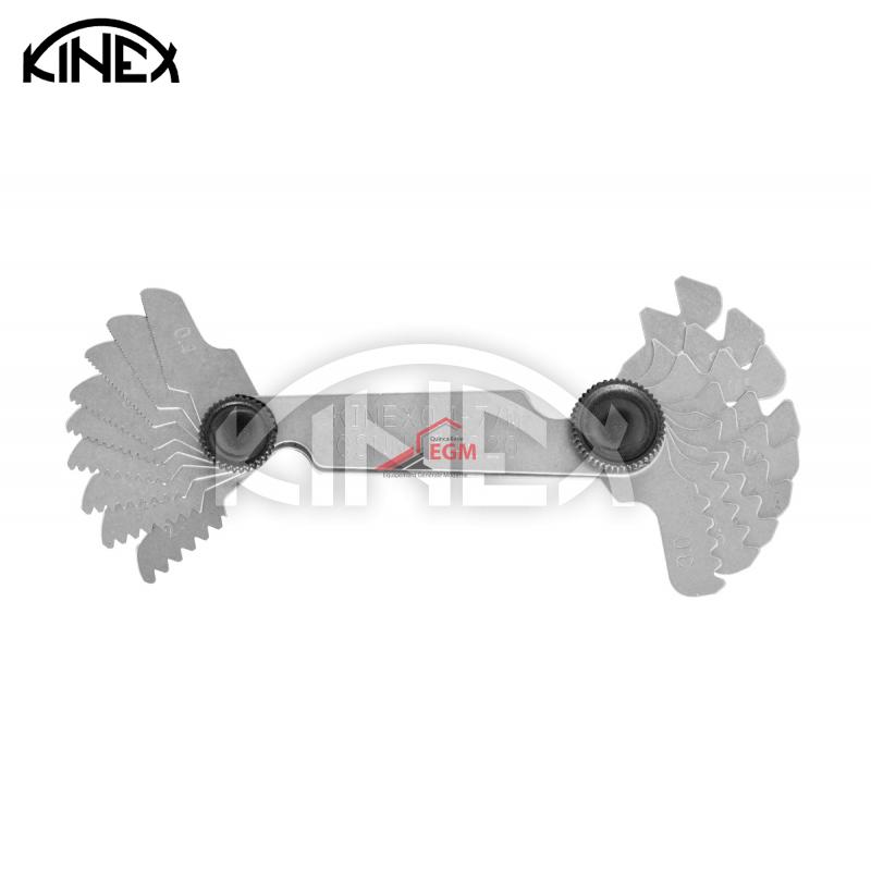JAUGE DE FILETAGE DOUBLE 0.25-4-62 58MM KINEX