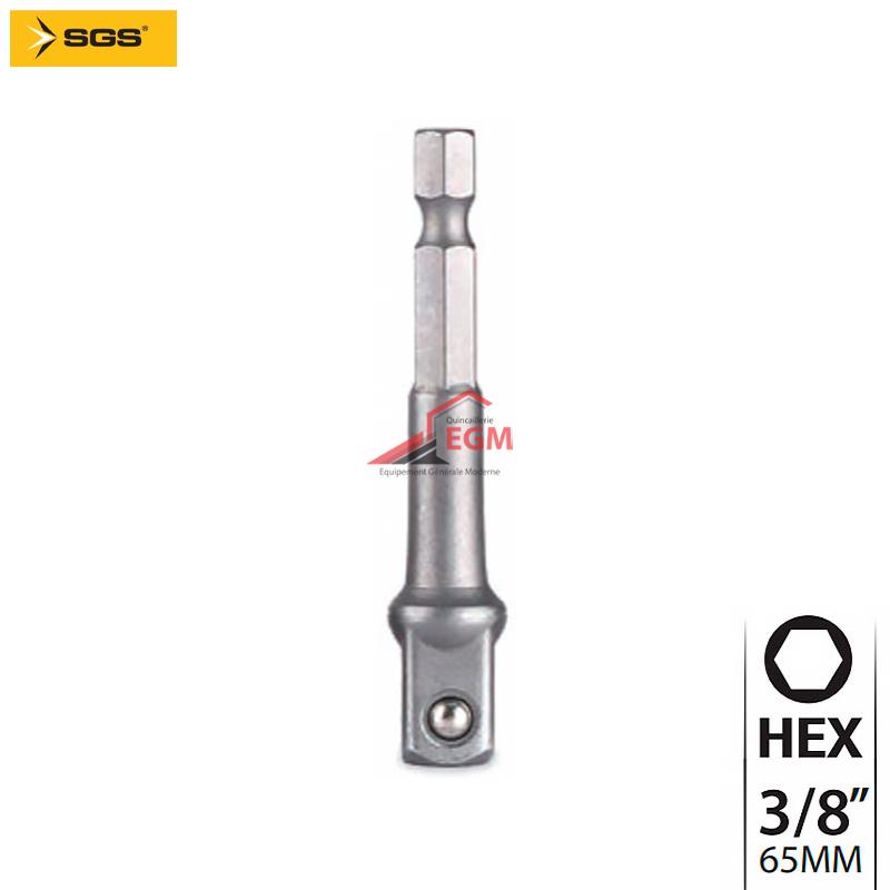 EMBOUT PORTE DOUILLE 3/8" 65MM SGS