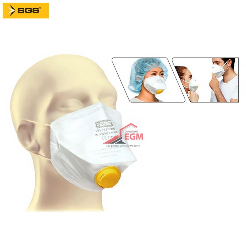 MASQUE ANTI POUS A VALVE FFP 2 NON MEDICAL SGS