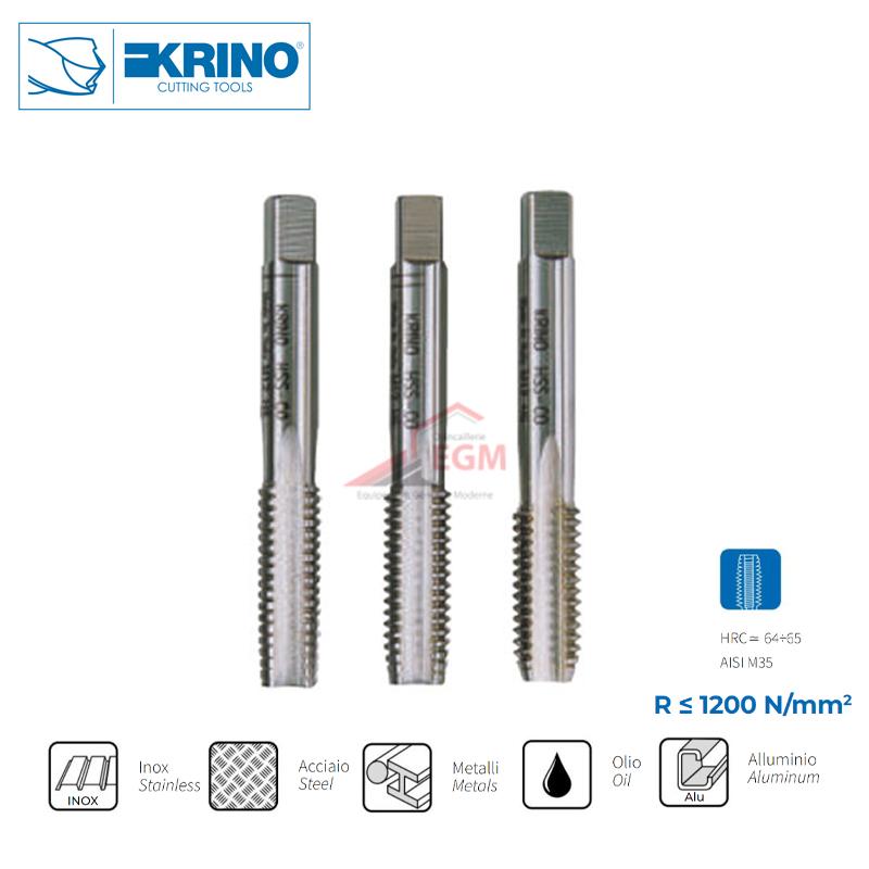 JEU DE 3 TARAUDS DIN 352 ISO 2/6H HSS-CO COBALT KRINO