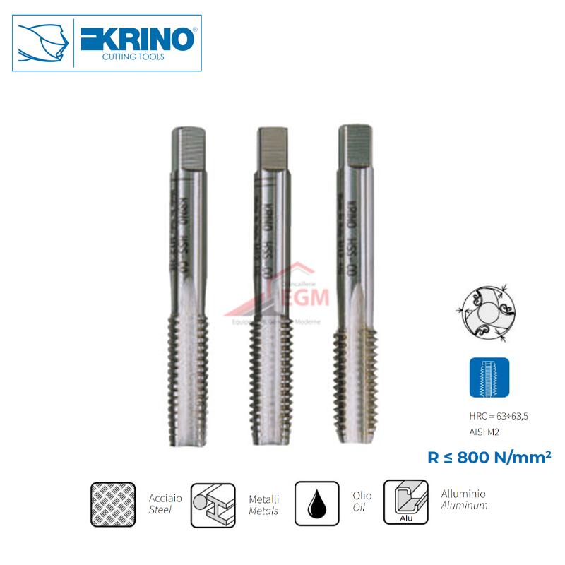 JEU DE 3 TARAUDS DIN 352 ISO 2/6H HSS-G KRINO