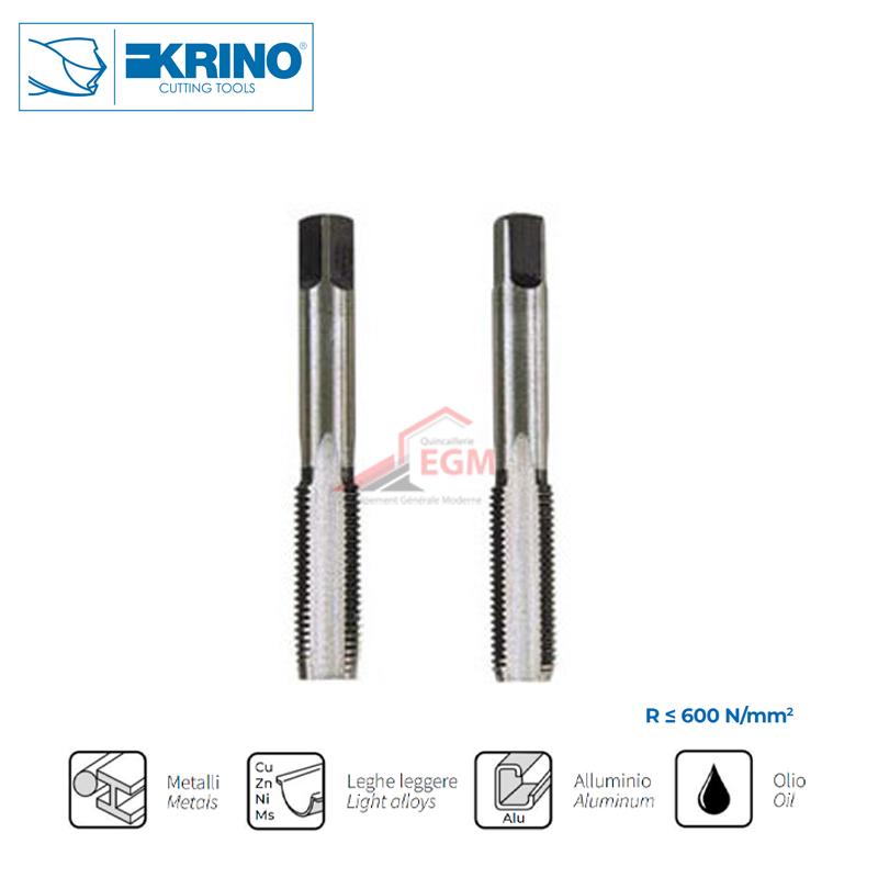 JEU DE 2 TARAUDS PAS FIN DIN 2181= UNI 4535 C.V KRINO