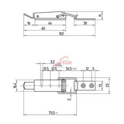 FERMETURE A LEVIER SIMPLE EN INOX 45MM - Image 2