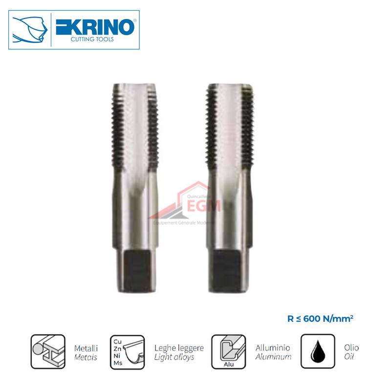 JEU DE 2 TARAUDS DIN 5157= UNI 4535 GAZ 3/8" C.V KRINO
