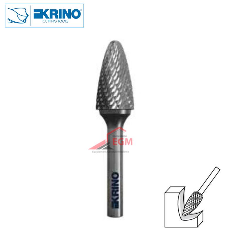 FRAISE ROTATIVE CARBURE HM4 FORME POUTRE SPHERIQUE KRINO