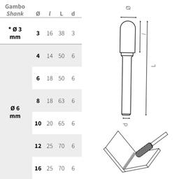 FRAISE ROTATIVE CARBURE HM4 FORME CYLINDRIQUE A BOUT ROND KRINO - Image 2