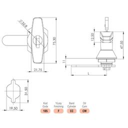 CREMONE A CLE POUR ARMOIR METALIQUE OSKAR - Image 2