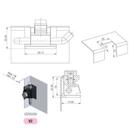 CHARNIERE DE COIN 180 DEG CORNER HINGE NOIR OSKAR - Image 2