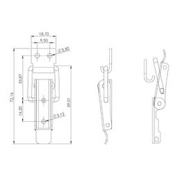 FERMETURE A LEVIER SIMPLE EN ACIER ZINGEE PM 721V2 OSKAR - Image 2