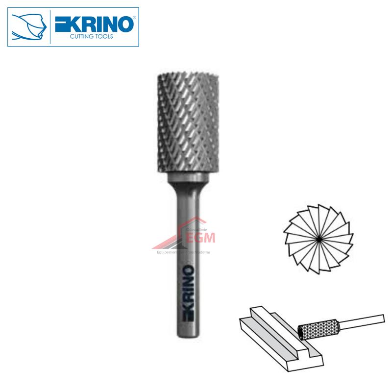 FRAISE ROTATIVE CARBURE HM4 FORME CYLINDRIQUE FRONTALE KRINO