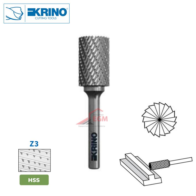 FRAISE HSS ROTATIVE CYLINDRIQUE FRONTALE Z3 KRINO