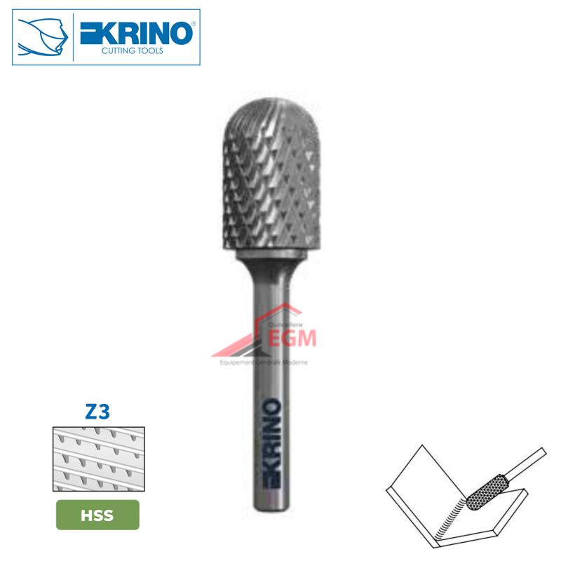 FRAISE HSS ROTATIVE CYLANDRIQUE A BOUT ROND Z3 KRINO