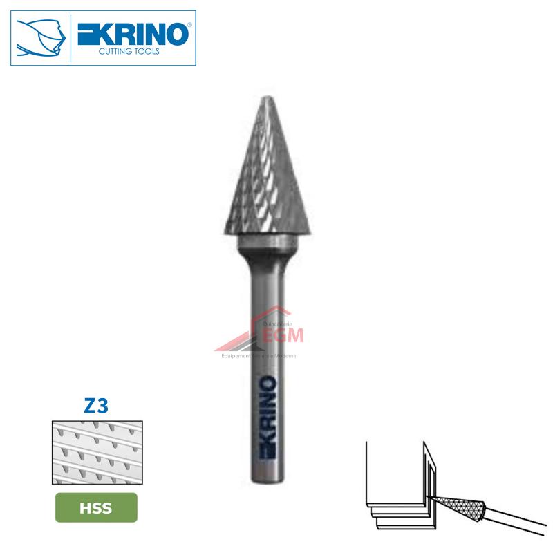 FRAISE HSS ROTATIVE POINTE CONIQUE Z3 KRINO