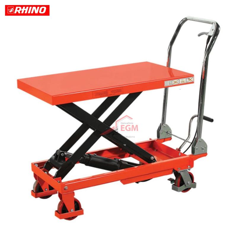 TABLE ELEVATRICE HYDRAULIQUE CISEAUX 500KG HAUTEUR 1300MM RHINO