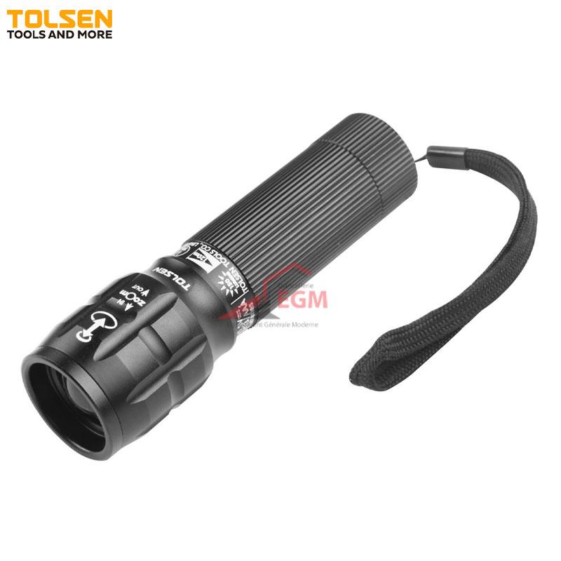 TORCHE EN ALUM & RESIST WATER LED 3W AVEC ZOOM 120M TOLSEN