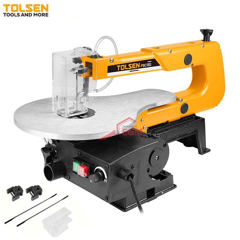 SCIE SAUTEUSE A DEFILER AVEC TABLE 50MM 220V 90 W TOLSEN