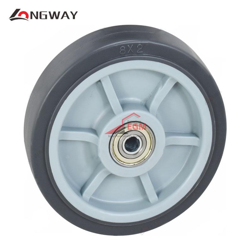 Roue fixe simple en TPR gris noyau en PP a roulement D(150/200) "1000"