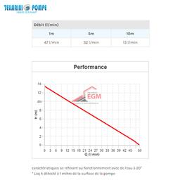POMPE TRANSVERSAL LAITON Ø 25 (0.6 / HP) 220V TELLARINI - Image 3