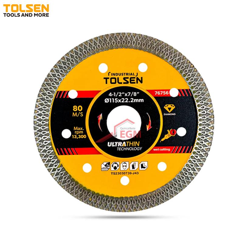 DISQUE DIAM ULTRA FIN POUR BRIQUE/PLATRE/CARREAUX D115MM TOLSEN