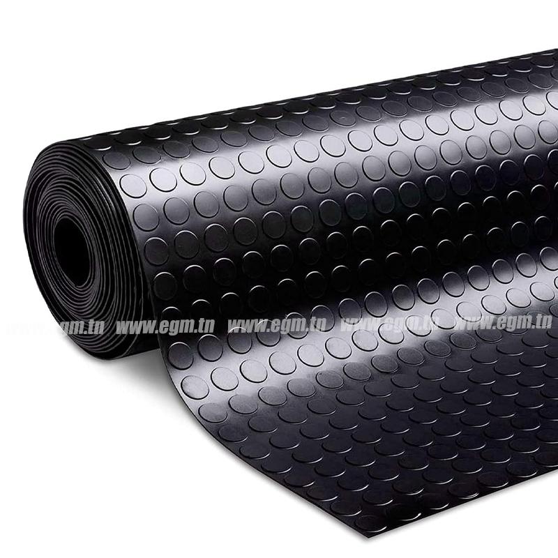 Feuille caoutchouc antidérapant à picots ÉP : 4 mm x 1.25mm