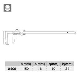 PIED A COULISSE DIGITAL 1000MM BEC 150MM 0.01MM/0.0005″ WERKA - Image 2