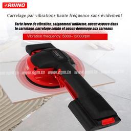 VENTOUSE DE POSE CARREAUX VIBRANTE A 2 BATTERIE 16.8V RHINO - Image 2