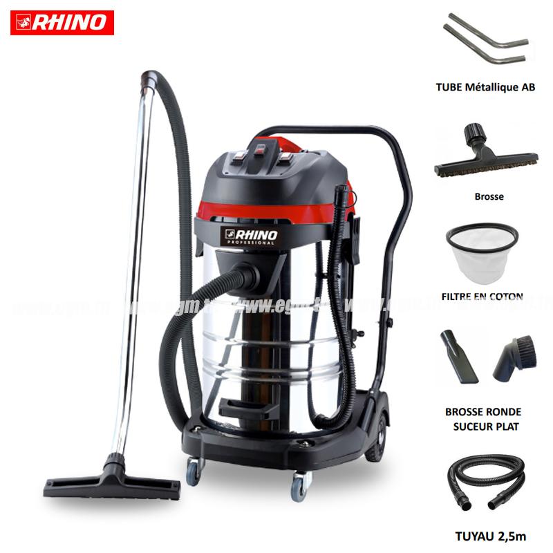 ASPIRATEUR 80L 3000W 3 MOTEUR EN INOX 220 V RHINO