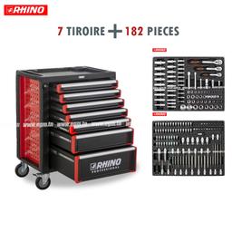 SERVANTE D'ATELIER A 7 TIROIRE AVEC 182 PIECES RHINO - Image 4