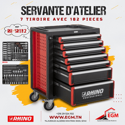 SERVANTE D'ATELIER A 7 TIROIRE AVEC 182 PIECES RHINO - Image 5