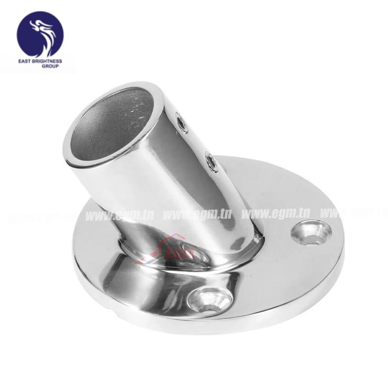 PIED DE CHANDELIER A PLATINE RONDE EN INOX AISI 316 D25MM-60° EAST