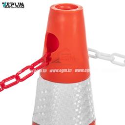 CONNE DE CHANTIER 700MM SIGNALETIQUE BASE LARGE EN PVC ZEPLIN - Image 2