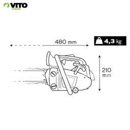 TRANCONEUSE A CHAINE THERMIQUE 25CC 10" 2T 250MM VITO - Image 3