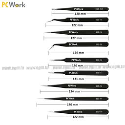PACK DE 9 PINCES BRUCELLES ESD AVEC POCHETTE PCWORK - Image 2