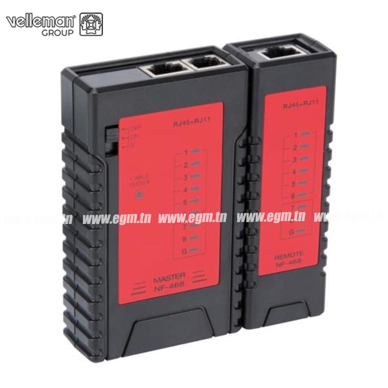 TESTEUR DE CABLES LAN, RJ45, RJ11, RJ12 VELLEMAN
