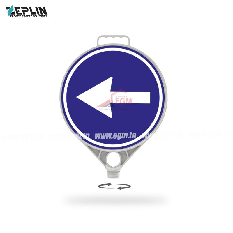 PANNEAU DE DIRECTION A GAUCHE REFLECHISSANT ZEPLIN