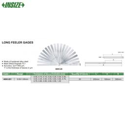JAUGE D'EPAISSEUR 0.05-1.00MM LONG 200MM 20 LAMES INSIZE - Image 2