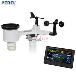 STATION METEO AVEC CAPTEUR EXTERIEUR WIFI.PREVISIONS METIO.PLUVIOMETRE.ANEMOMETRE A ECRAN COULEUR PEREL - Image 1