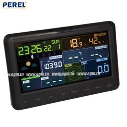 STATION METEO AVEC CAPTEUR EXTERIEUR WIFI.PREVISIONS METIO.PLUVIOMETRE.ANEMOMETRE A ECRAN COULEUR PEREL - Image 2