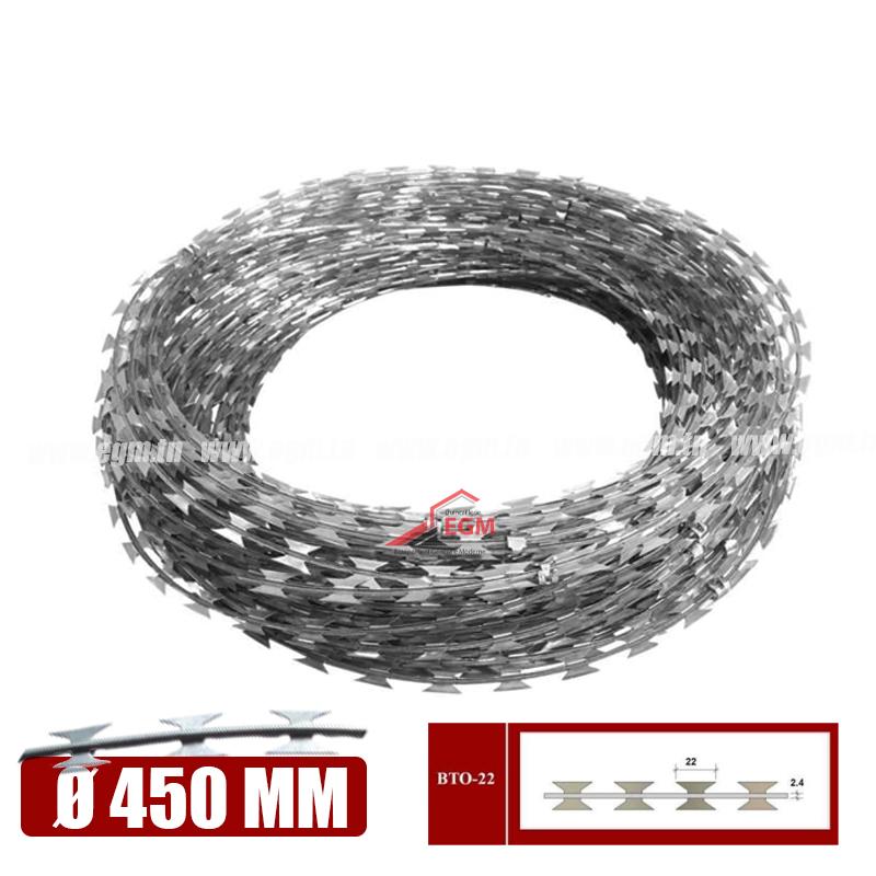 REAULEAU FIL BARBELE TYPE CONCERTINA D 450MM