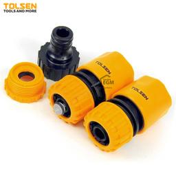 KIT DE 3 RACCORDS RAPIDE P TUYAU ARROSAGE 1/2" TOLSEN - Image 1